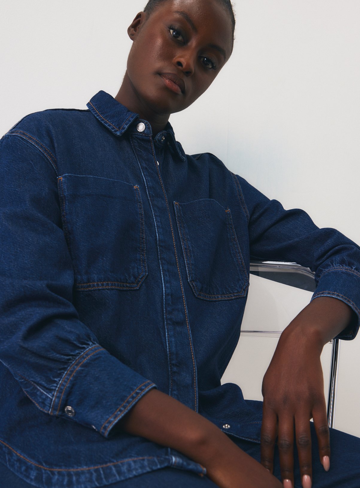 Dark Denim Relaxed Shirt 22 - Image 1 thumbnail